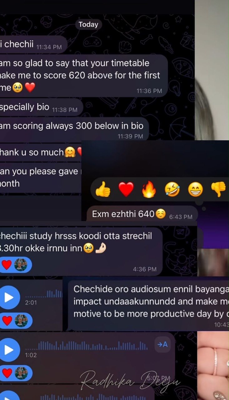 Students praising Radhika's notes